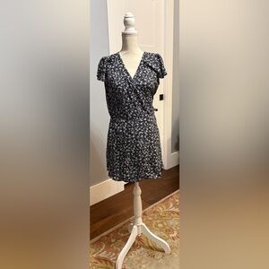 Hollister Floral Black Wrap Romper